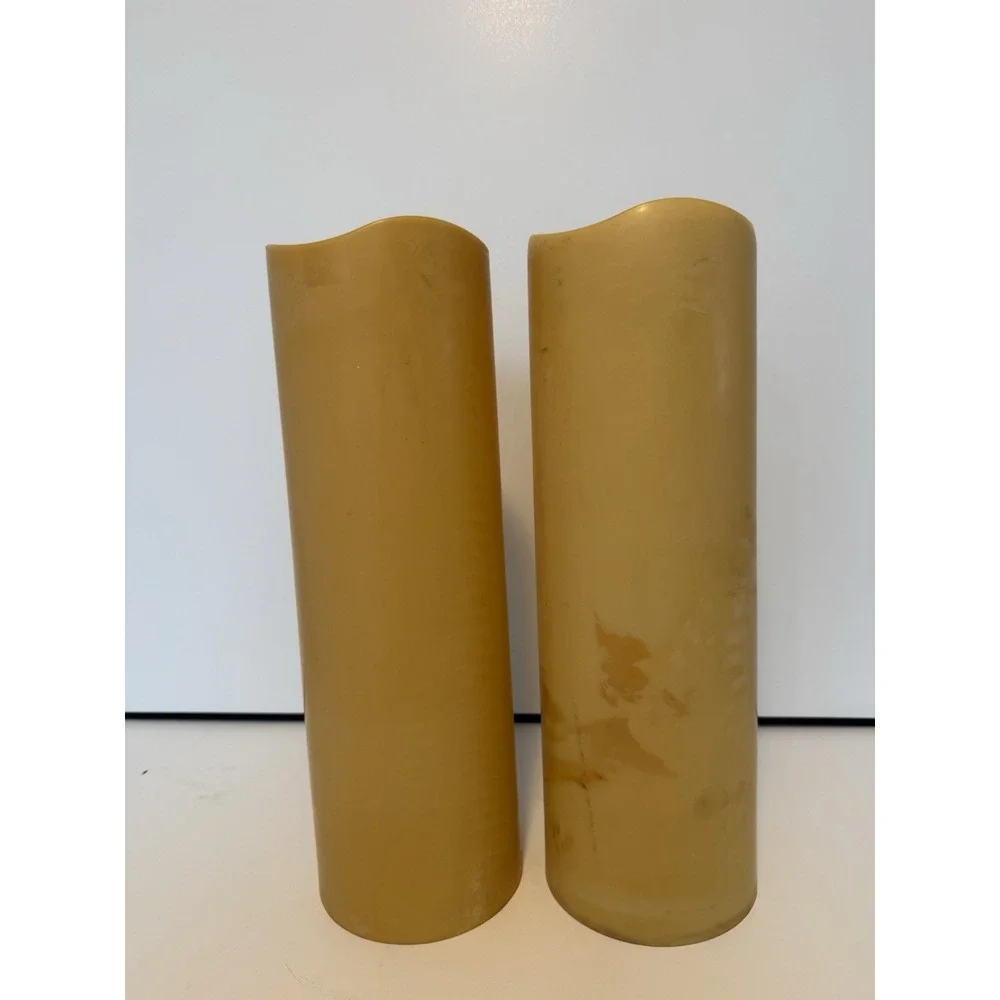 Gerson Everlasting Glow LED Pillar Candles‎ Set of 2 Gold 17